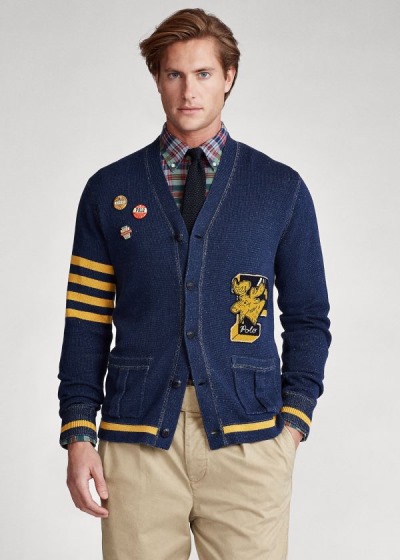 Polo Ralph Lauren Letterman Cardigan Herre Danmark (OLMSB4637)